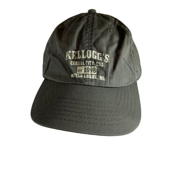 Kellogg's Hat Cereal Adjustable Strap Back Cap Green Olive 1998 Est Adjustable - Picture 1 of 6